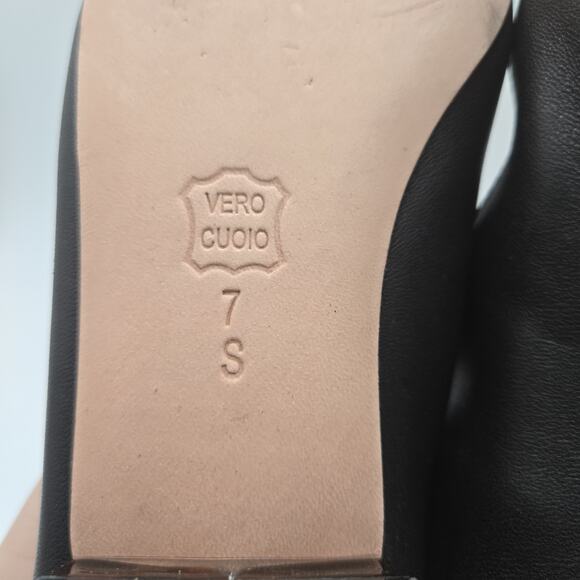 VANELi Womens Sz 7 Frankie Leather Low Heel Black Leather Tortoise Print Shoes - Picture 6 of 7